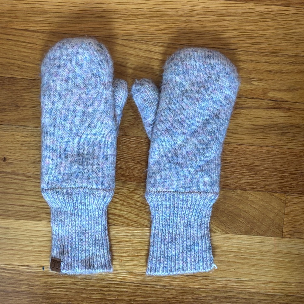 Cozy Purple Knit Mittens